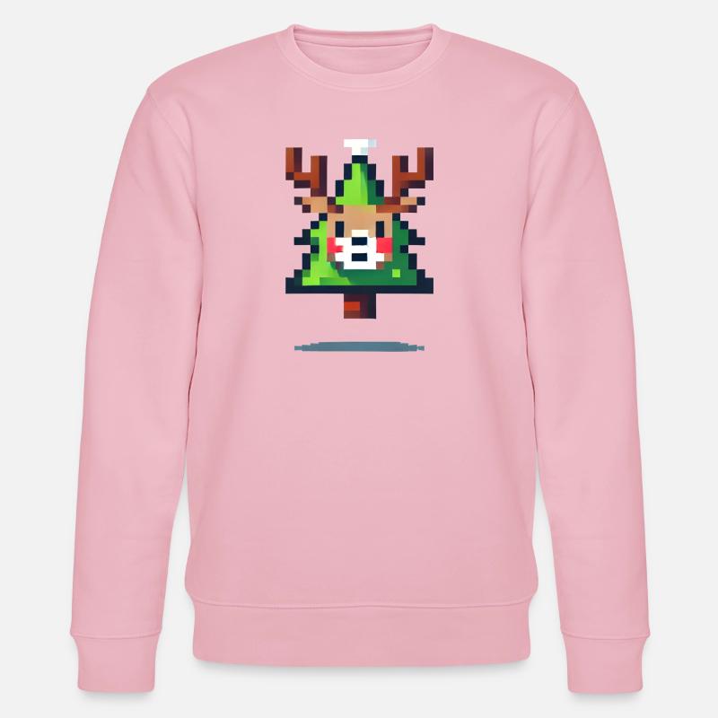 Tête de renne de Noël - Sweat bio CHANGER Stanley/Stella Unisexe - rose pâle