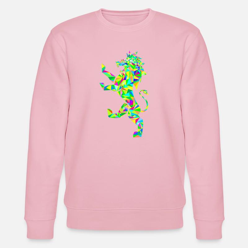 Löwe Polygon bunt - Stanley/Stella Unisex Bio-Sweatshirt CHANGER  - Hellrosa