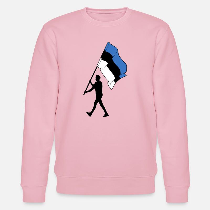 Flagge Estland Mann geht - Stanley/Stella Unisex Bio-Sweatshirt CHANGER  - Hellrosa