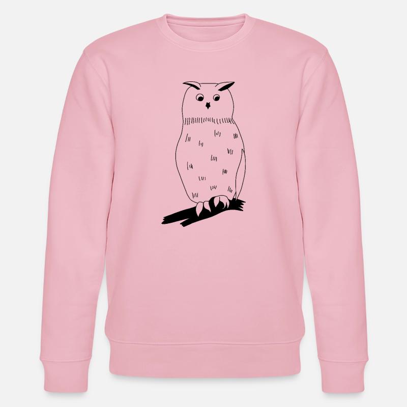 Eagle Owl - Graphic black and white - Stanley/Stella CHANGER Unisex Organic Sweatshirt - cotton pink