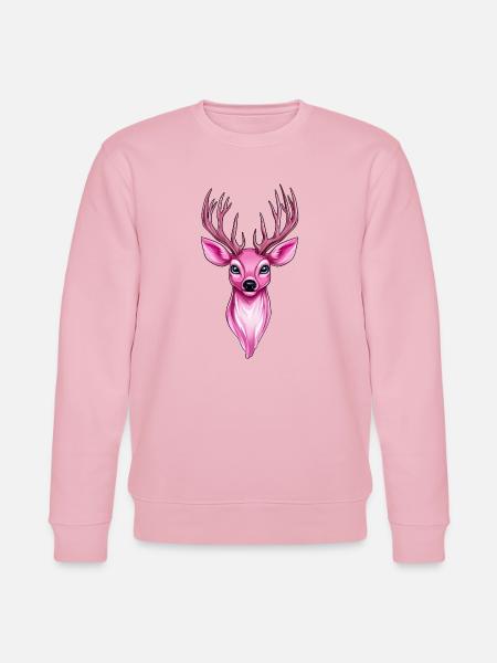 pink fantasy deer - Stanley/Stella CHANGER Unisex Organic Sweatshirt - cotton pink
