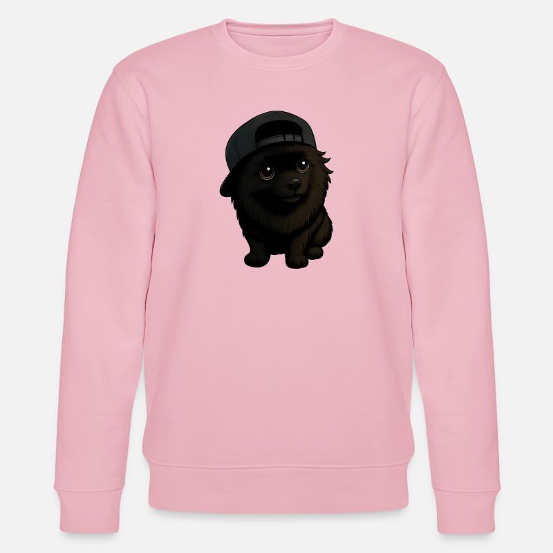 Chien Spitz drôle avec capuchon et expression - Sweat bio CHANGER Stanley/Stella Unisexe - rose pâle