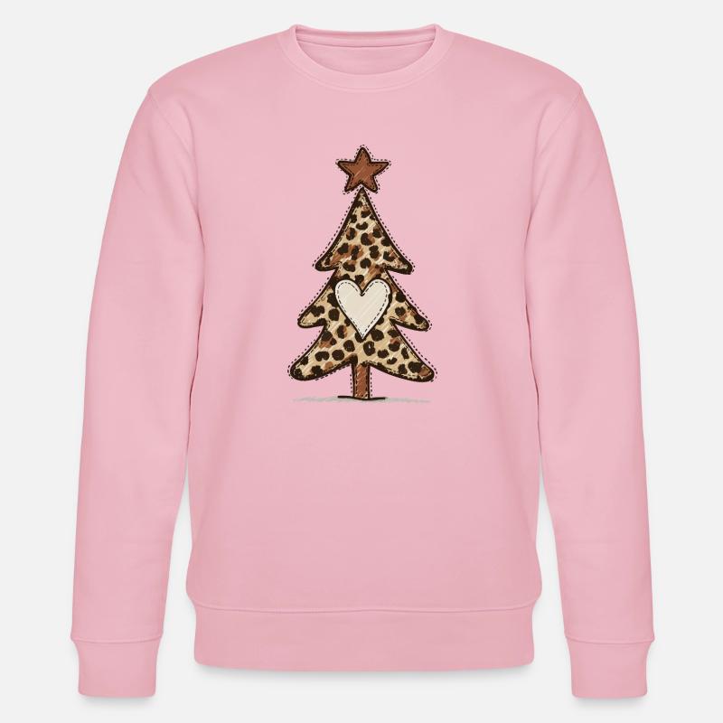 Leoprint Christmas Tree - Leo Pattern - Stanley/Stella CHANGER Unisex Organic Sweatshirt - cotton pink