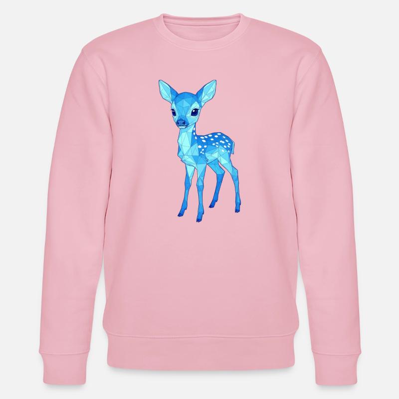 Blauer Low-Poly Hirsch - Stanley/Stella Unisex Bio-Sweatshirt CHANGER  - Hellrosa