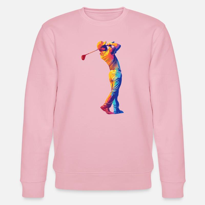 Regenbogen Golfer Swing - Stanley/Stella Unisex Bio-Sweatshirt CHANGER  - Hellrosa