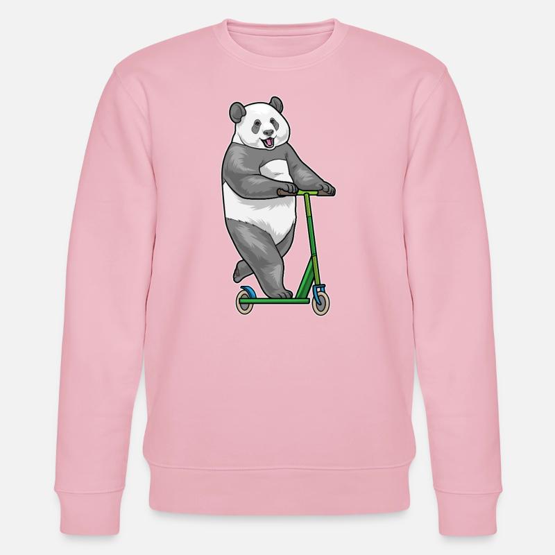 Panda Scooter - Stanley/Stella Unisex Bio-Sweatshirt CHANGER - Hellrosa