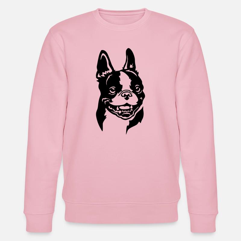 Tête de Boston Terrier - Sweat bio CHANGER Stanley/Stella Unisexe - rose pâle