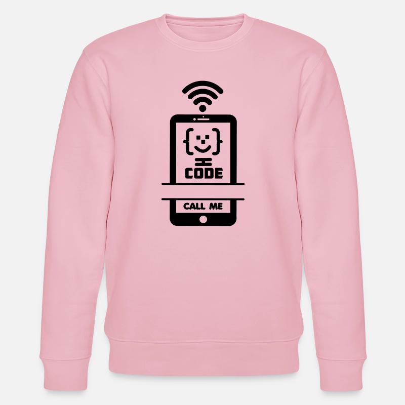 Call me phone coder gezchtje - Stanley/Stella CHANGER Unisex Organic Sweatshirt - cotton pink