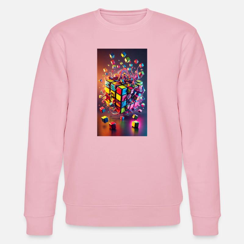 Cube d’explosion de couleur - Sweat bio CHANGER Stanley/Stella Unisexe - rose pâle