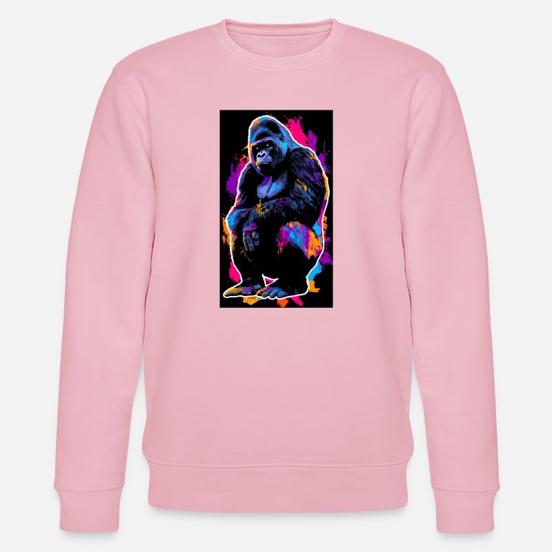 Gorilla - Stanley/Stella Unisex Bio-Sweatshirt CHANGER  - Hellrosa