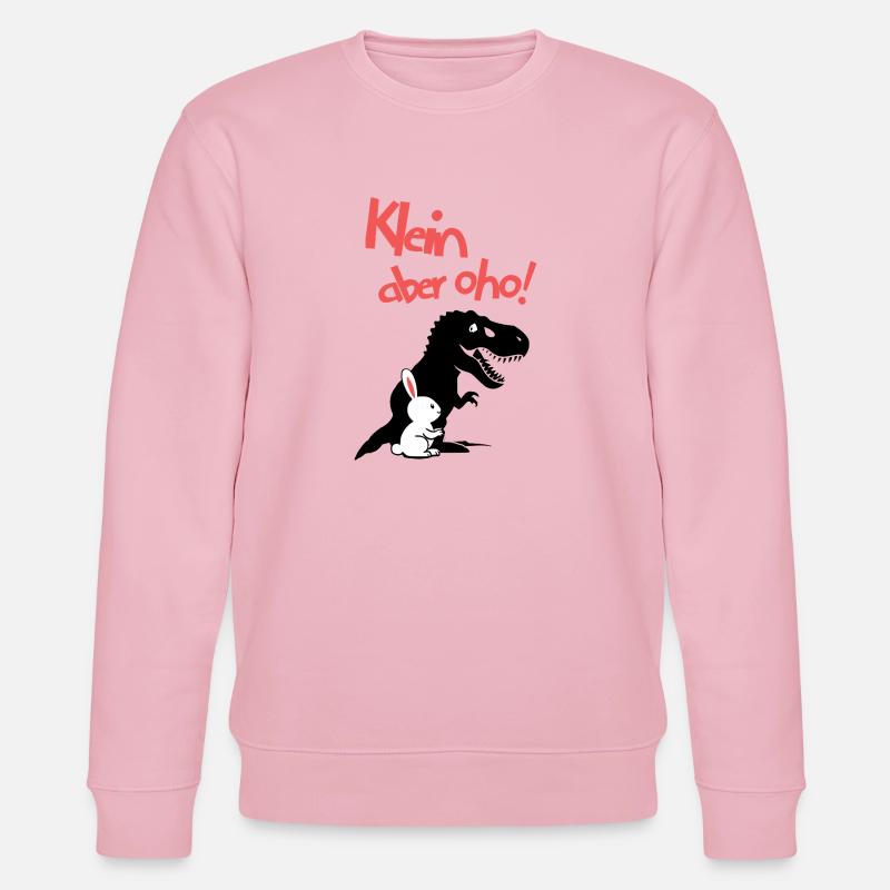 Klein, aber oho! Starker Hase mit T-Rex Schatten - Stanley/Stella Unisex Bio-Sweatshirt CHANGER - Hellrosa