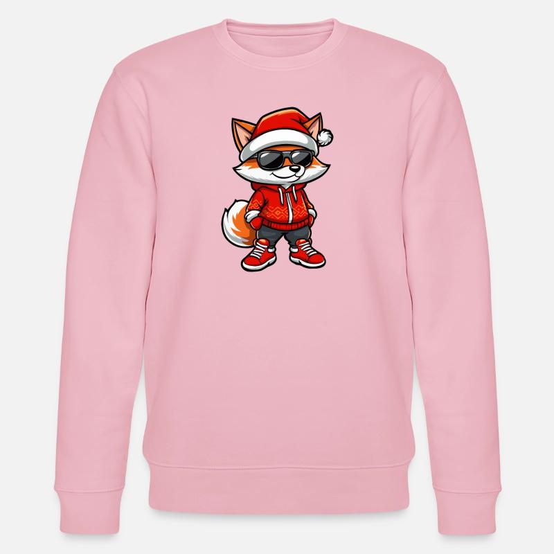 Fox Noël Cool Noël - Sweat bio CHANGER Stanley/Stella Unisexe - rose pâle