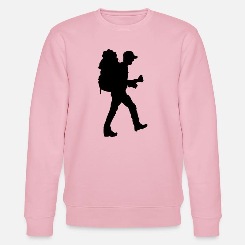 Silhouette de randonneur - Sweat bio CHANGER Stanley/Stella Unisexe - rose pâle