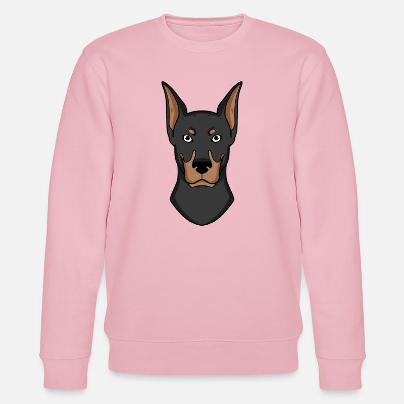 Dobermann Kopf Hund Hundebesitzer Geschenk - Stanley/Stella Unisex Bio-Sweatshirt CHANGER  - Hellrosa