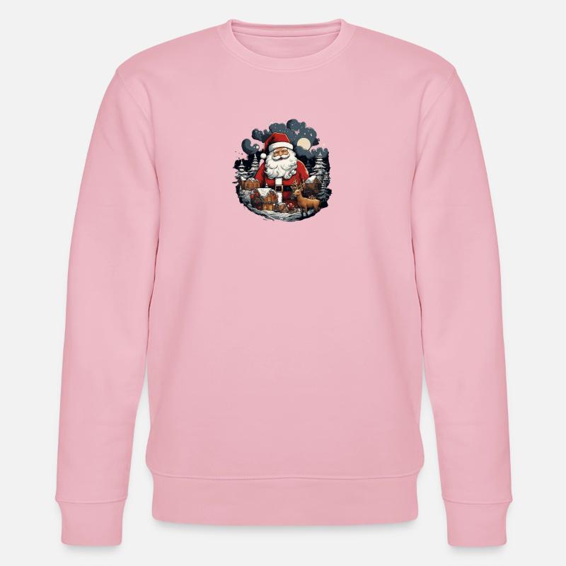 Weihnachtsmann Rentier - Stanley/Stella Unisex Bio-Sweatshirt CHANGER  - Hellrosa