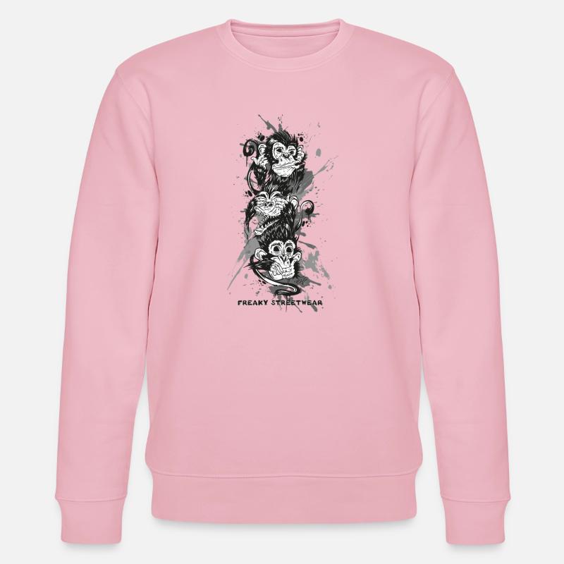 three monkeys - Stanley/Stella Unisex Bio-Sweatshirt CHANGER  - Hellrosa