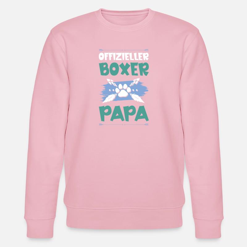 boxer hunde papa - Stanley/Stella Unisex Bio-Sweatshirt CHANGER  - Hellrosa