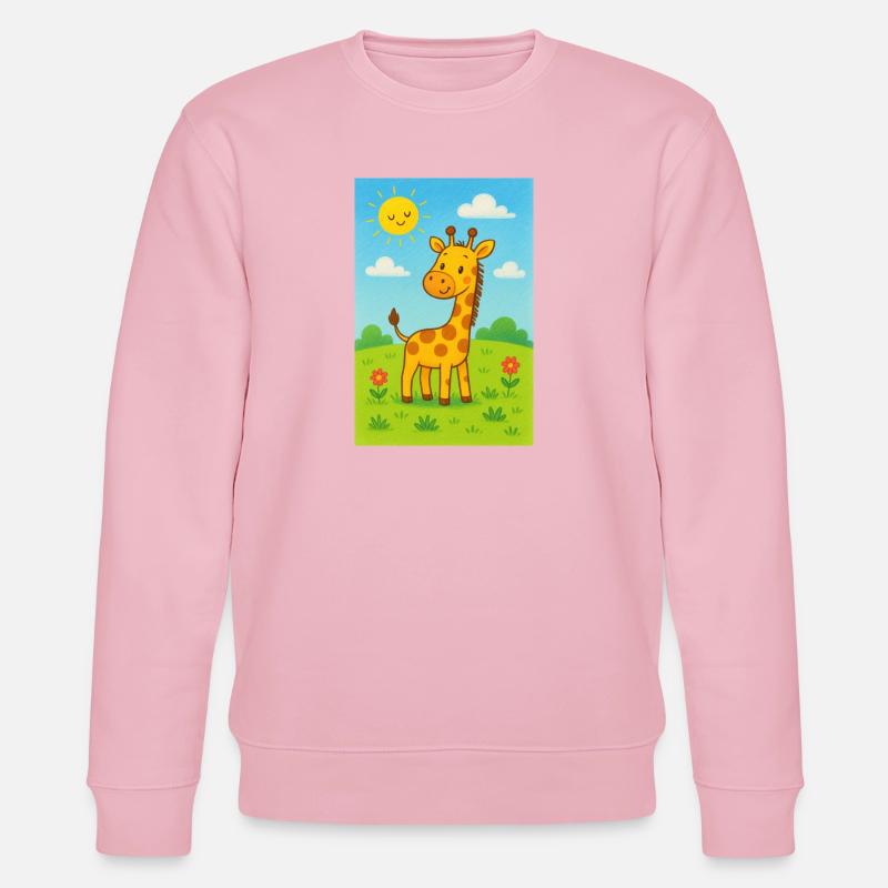 Sonnige Girafe im Kinderwiese - Stanley/Stella Unisex Bio-Sweatshirt CHANGER - Hellrosa