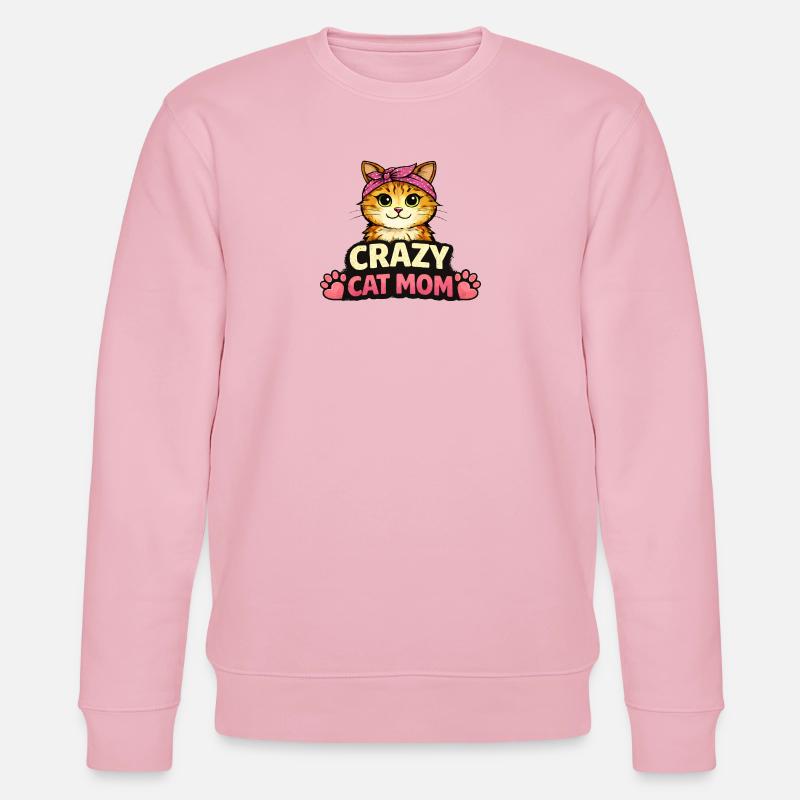 Crazy Cat Mom - Stanley/Stella Unisex Bio-Sweatshirt CHANGER  - Hellrosa