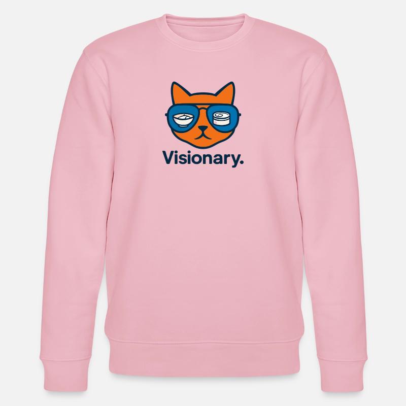 Visionäre Sushi-Katze mit Brille - Stanley/Stella Unisex Bio-Sweatshirt CHANGER  - Hellrosa