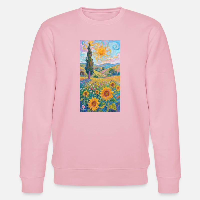 Sonnenblumen im Impressionismus - Stanley/Stella Unisex Bio-Sweatshirt CHANGER - Hellrosa