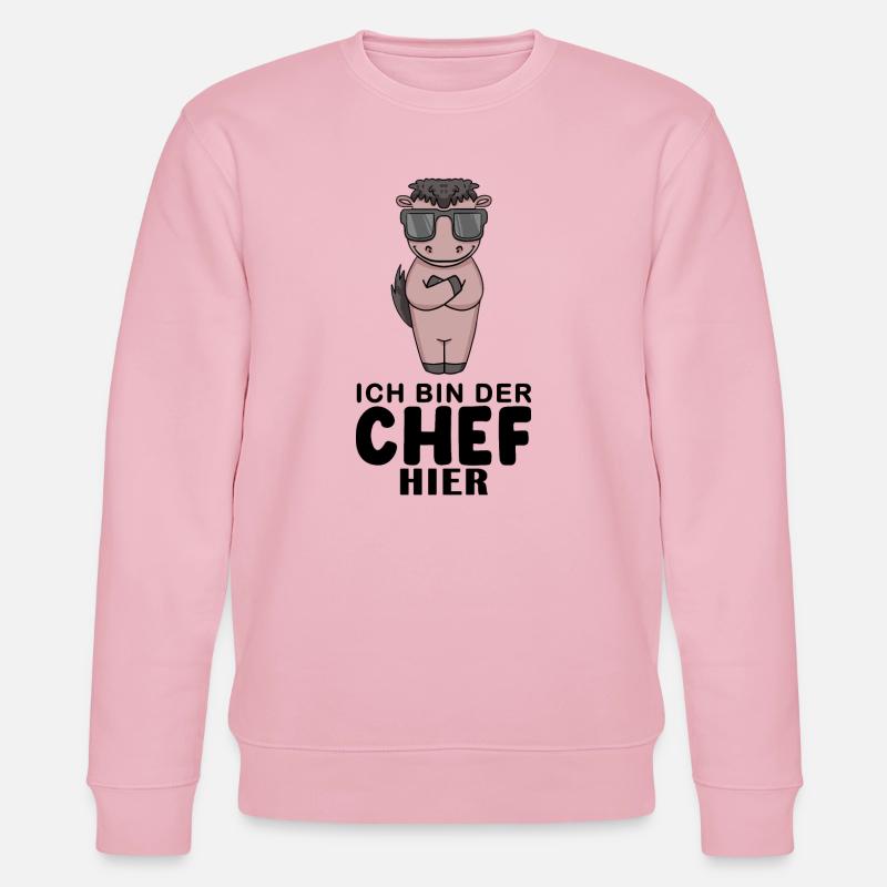 Chef Spruch mit Pferd Motiv - Stanley/Stella Unisex Bio-Sweatshirt CHANGER  - Hellrosa