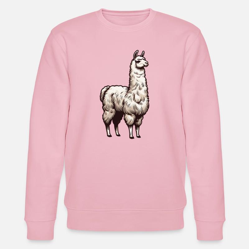 Lama blanc - Sweat bio CHANGER Stanley/Stella Unisexe - rose pâle