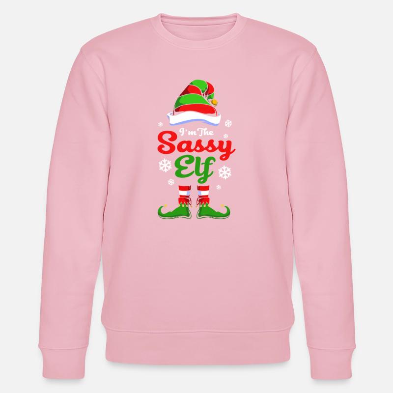 Elfe Elf Weihnachtsgeschenk Nervensäge - Stanley/Stella Unisex Bio-Sweatshirt CHANGER  - Hellrosa