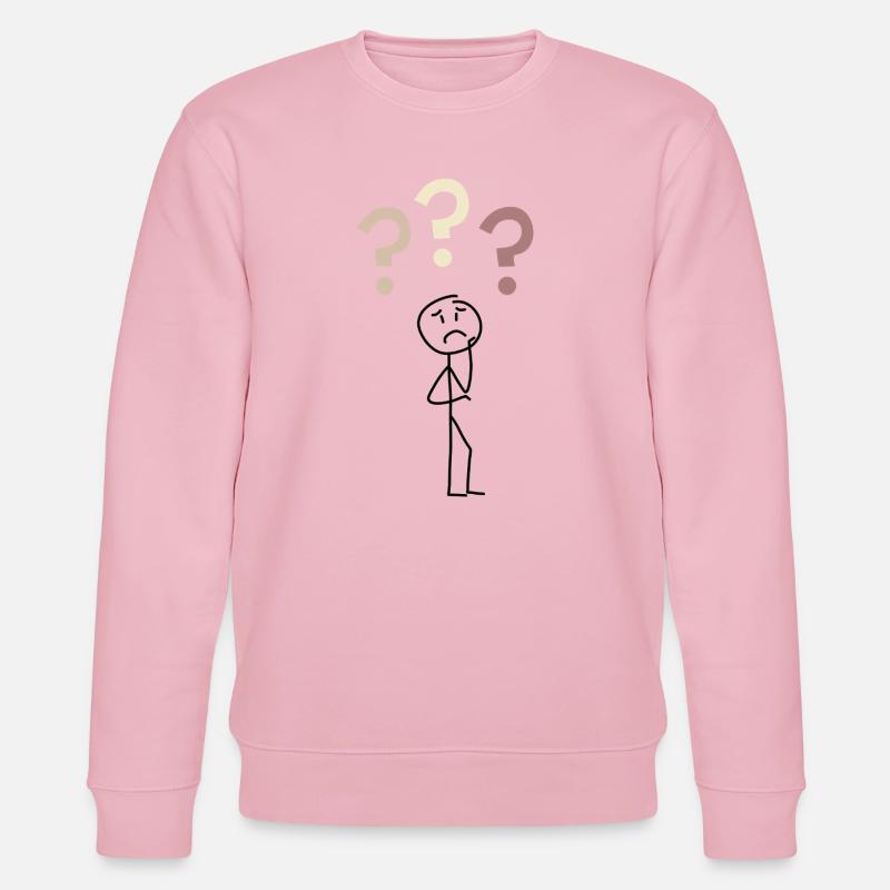Three Question Marks – Minimal Mystery Design - Stanley/Stella Unisex Bio-Sweatshirt CHANGER  - Hellrosa