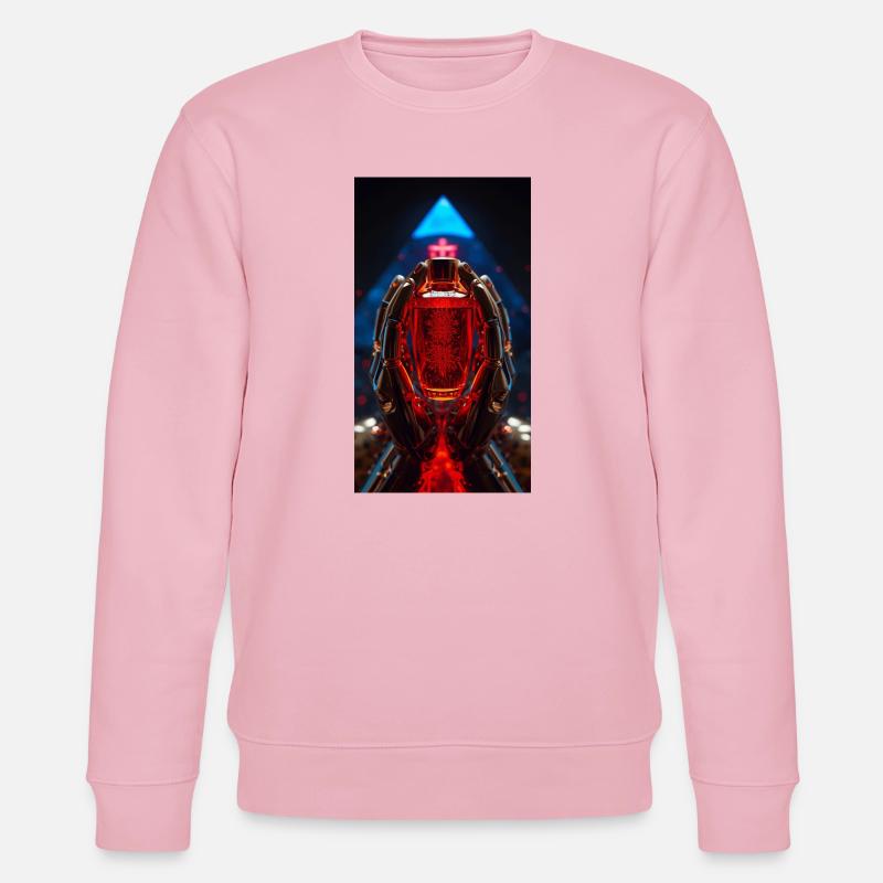 Roter Kristall RoboHände - Stanley/Stella Unisex Bio-Sweatshirt CHANGER  - Hellrosa