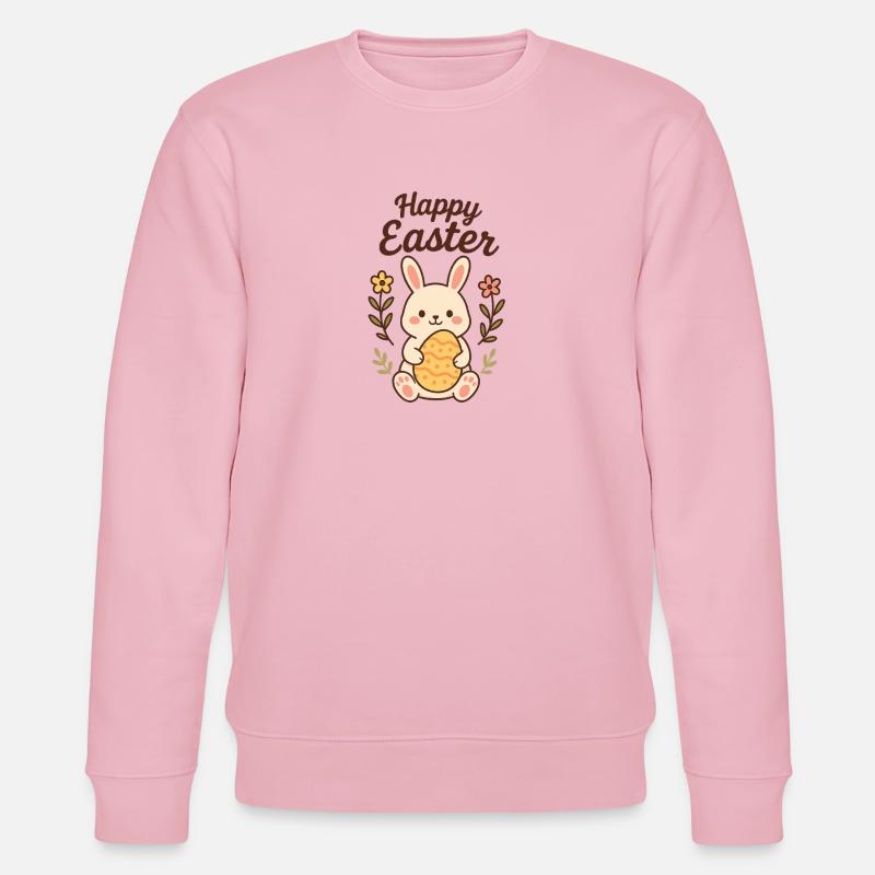 Bunny with an Easter Egg - Stanley/Stella CHANGER Unisex Organic Sweatshirt - cotton pink