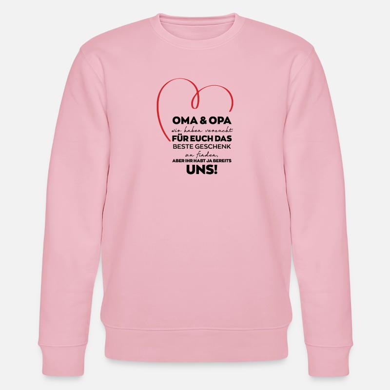 Oma Opa Großeltern lustiges Geschenk - Stanley/Stella Unisex Bio-Sweatshirt CHANGER  - Hellrosa