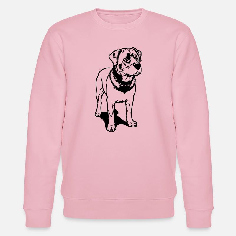 Chien rotweiler - Sweat bio CHANGER Stanley/Stella Unisexe - rose pâle