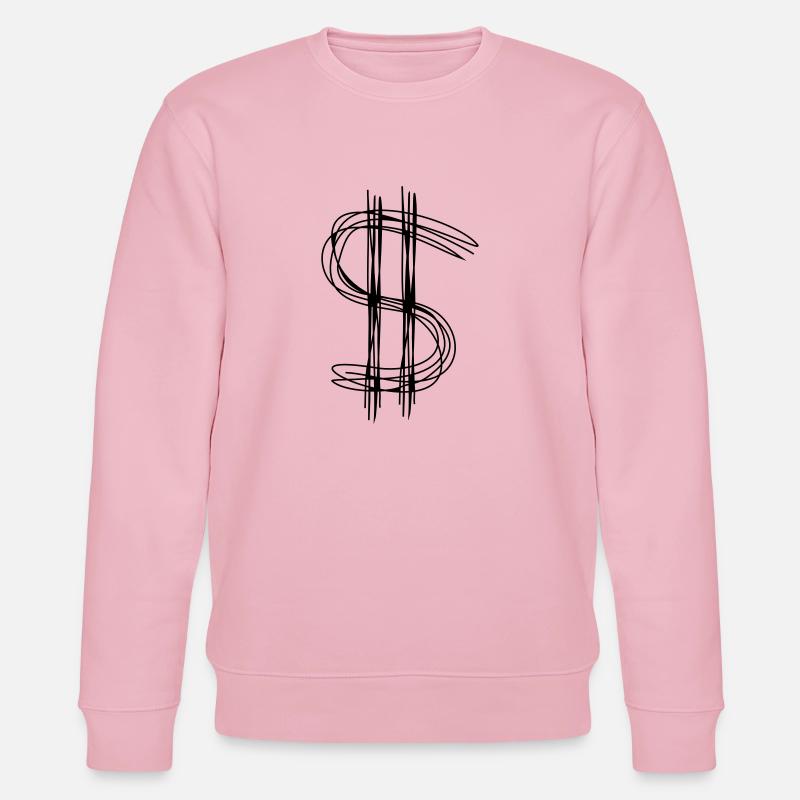 Dollarzeichen Dollar - Stanley/Stella Unisex Bio-Sweatshirt CHANGER  - Hellrosa