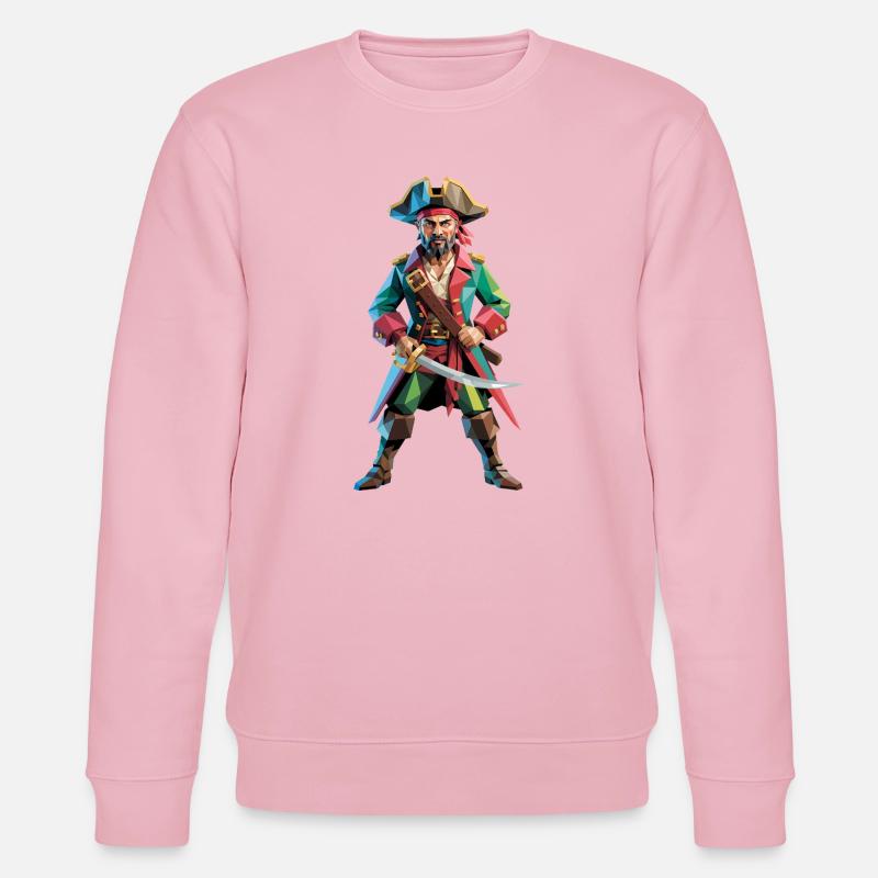 Pirat - Cooles Low Poly Logo - Stanley/Stella Unisex Bio-Sweatshirt CHANGER  - Hellrosa