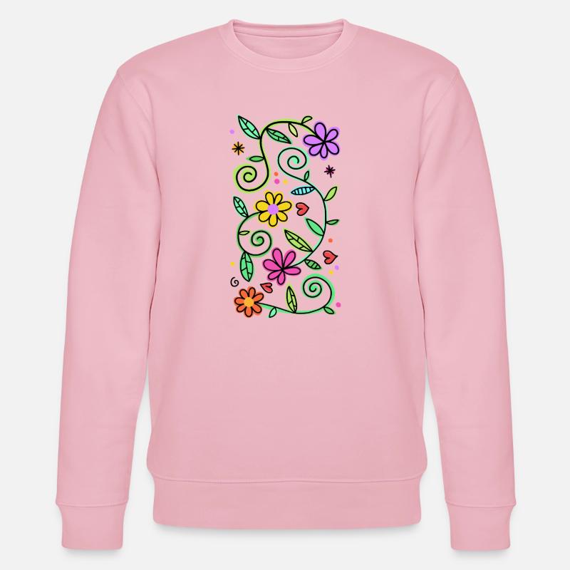 Dekorative Doodle-Gänseblümchen - Stanley/Stella Unisex Bio-Sweatshirt CHANGER  - Hellrosa