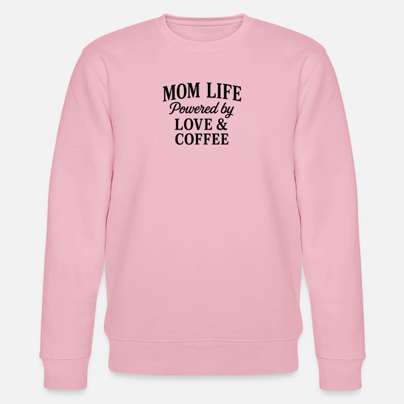 Mama-Lebenskraft durch Liebe und Kaffee - Stanley/Stella Unisex Bio-Sweatshirt CHANGER  - Hellrosa