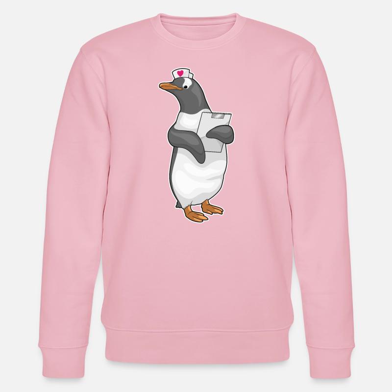 Pinguin Krankenschwester Stethoskope - Stanley/Stella Unisex Bio-Sweatshirt CHANGER - Hellrosa