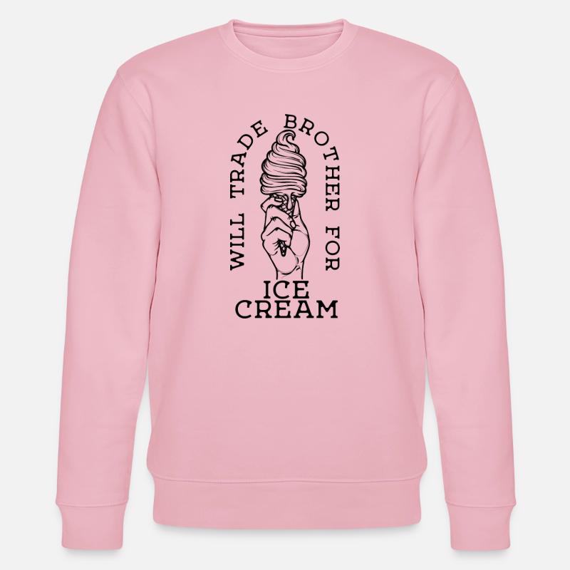 Süßigkeiten Humorvoll Statement Lecker Eis - Stanley/Stella Unisex Bio-Sweatshirt CHANGER  - Hellrosa