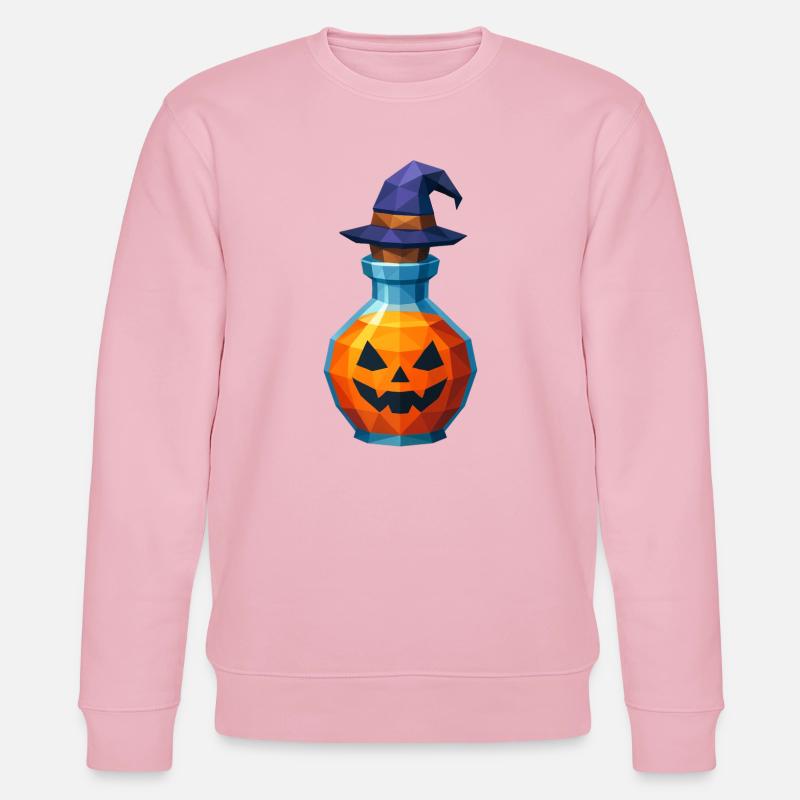 Low-Poly-Kürbis in einem Hexenfläschchen - Stanley/Stella Unisex Bio-Sweatshirt CHANGER  - Hellrosa