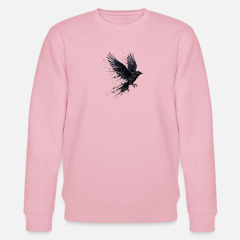 Crow Raven Paint Splash - Aquarelle moderne - Sweat bio CHANGER Stanley/Stella Unisexe - rose pâle