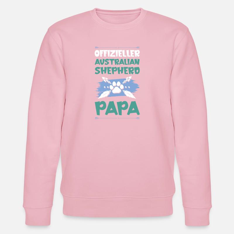 australischer shäferhund hunde papa - Stanley/Stella Unisex Bio-Sweatshirt CHANGER  - Hellrosa
