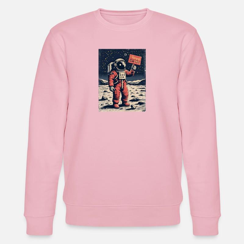 Astronaut mit Botschaft - Stanley/Stella Unisex Bio-Sweatshirt CHANGER  - Hellrosa