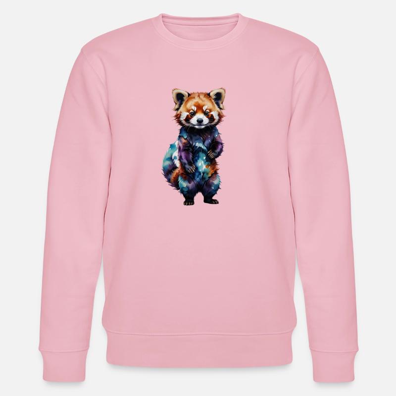 Bunter Panda Aquarell-Design - Stanley/Stella Unisex Bio-Sweatshirt CHANGER - Hellrosa