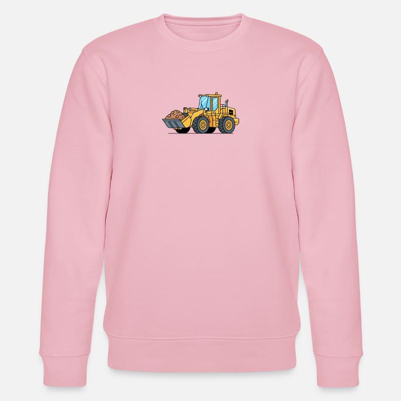 Wheel loader construction machine - Stanley/Stella CHANGER Unisex Organic Sweatshirt - cotton pink