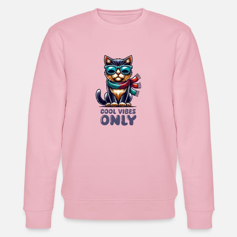 Cat Sunglasses Comic Cool - Stanley/Stella CHANGER Unisex Organic Sweatshirt - cotton pink