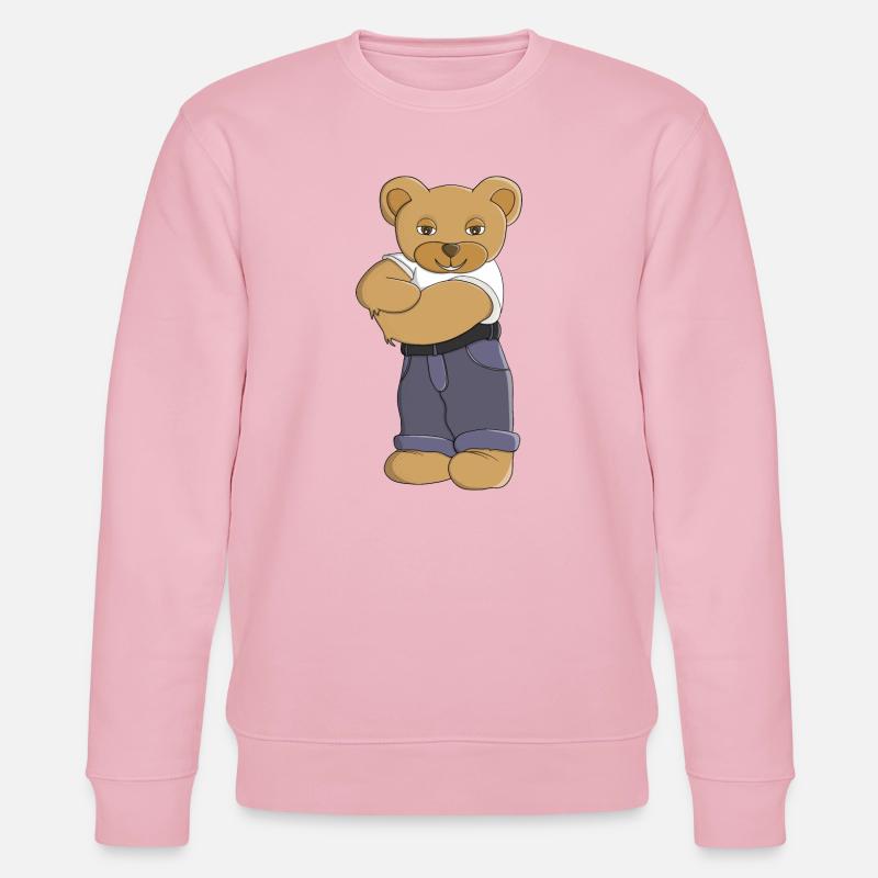 Teddybär mit verschränkten Armen - Stanley/Stella Unisex Bio-Sweatshirt CHANGER - Hellrosa