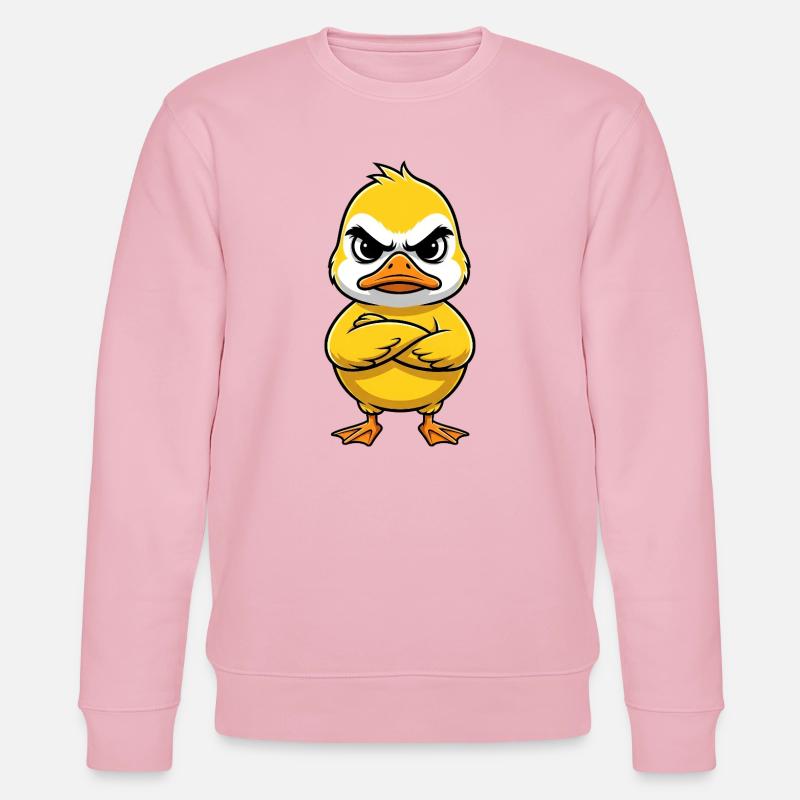 Grumpy Duck Cartoon Annoyed Grumpy Sour - Stanley/Stella CHANGER Unisex Organic Sweatshirt - cotton pink