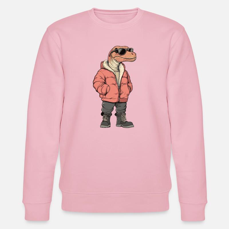 Dinosaurier brontosaurus Cool Winter - Stanley/Stella Unisex Bio-Sweatshirt CHANGER  - Hellrosa