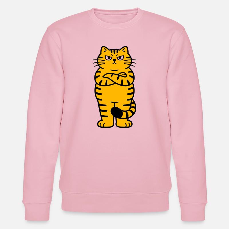 chagrijnige kat comic - Stanley/Stella Unisex Bio-Sweatshirt CHANGER  - Hellrosa